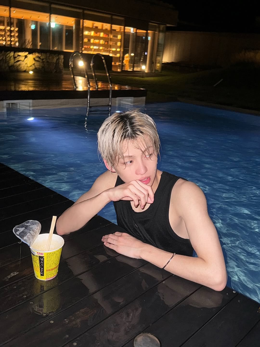 Photo by TWS (투어스) on November 14, 2025. May be an image of pool and text.