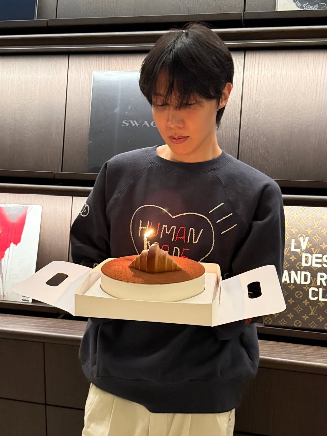 Photo by jhope on February 18, 2026. May be an image of candle, pie and text that says 'a SWAG HyMA Manr r DE AND R CL'.