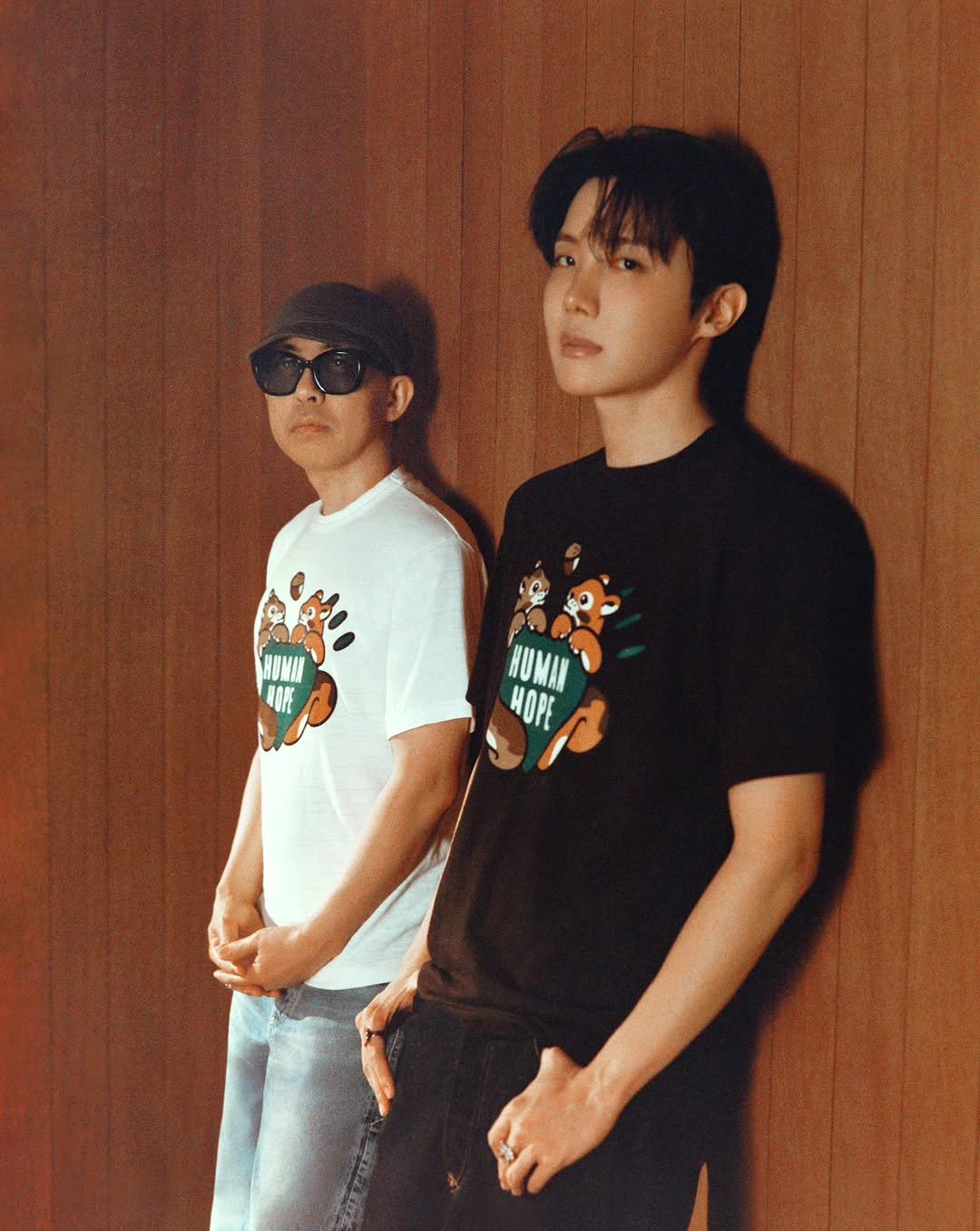 Photo shared by jhope on November 17, 2025 tagging @nigo. May be an image of one or more people, bangs, bolo tie and text that says 'HOH HORE MUMA'.