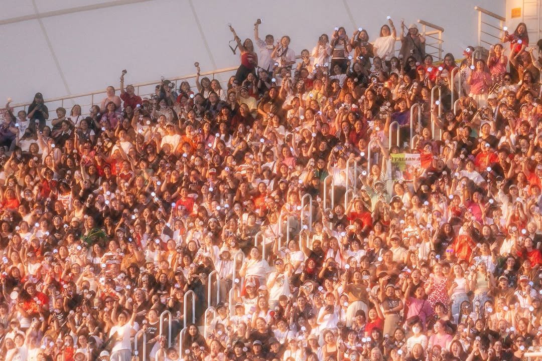 Photo by jhope on July 09, 2025. May be an image of one or more people, crowd, stadium and text.