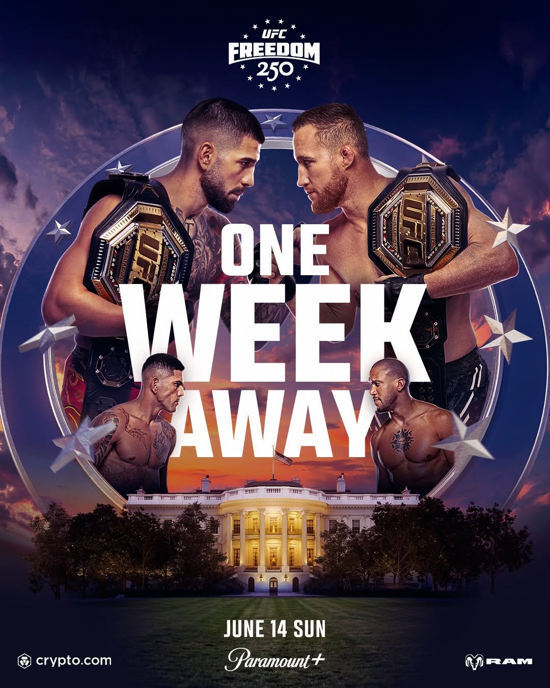 ufc 게시물 이미지: ONE WEEK AWAY from #UFCWhiteHouse 🇺🇸

[ SUN...