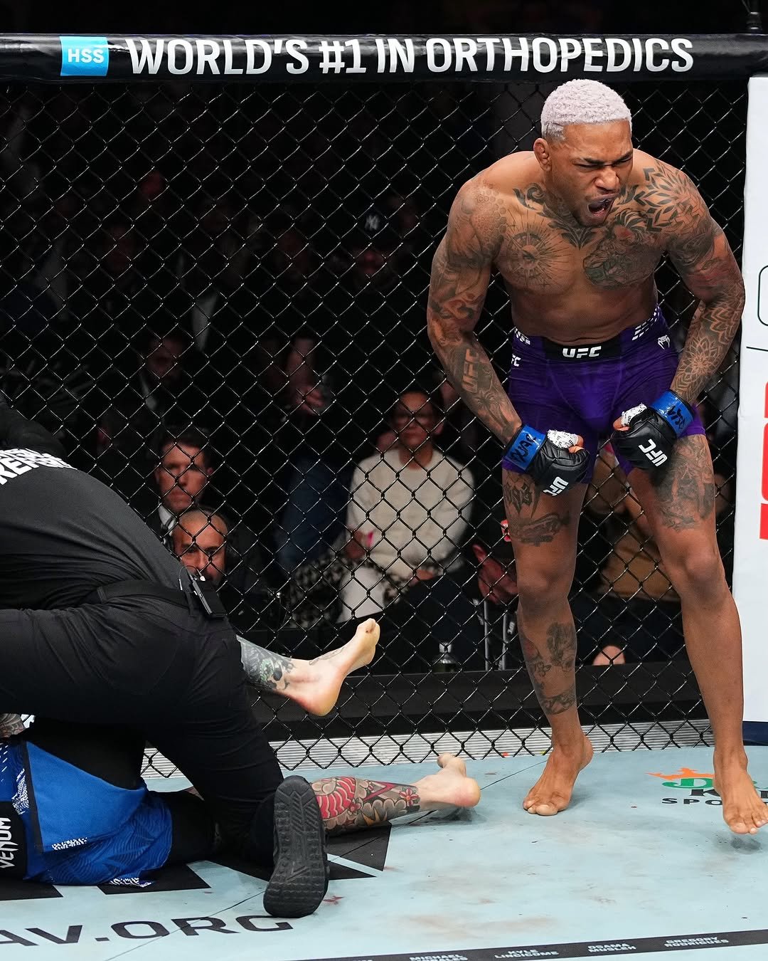 Photo shared by UFC on November 16, 2025 tagging @miichaelufc. May be an image of crowd and text.