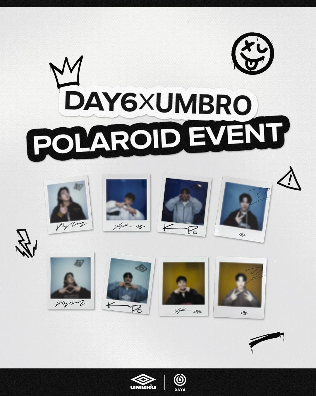 Photo shared by 엄브로 코리아 on October 01, 2025 tagging @day6kilogram. May be an image of polaroid, poster and text.