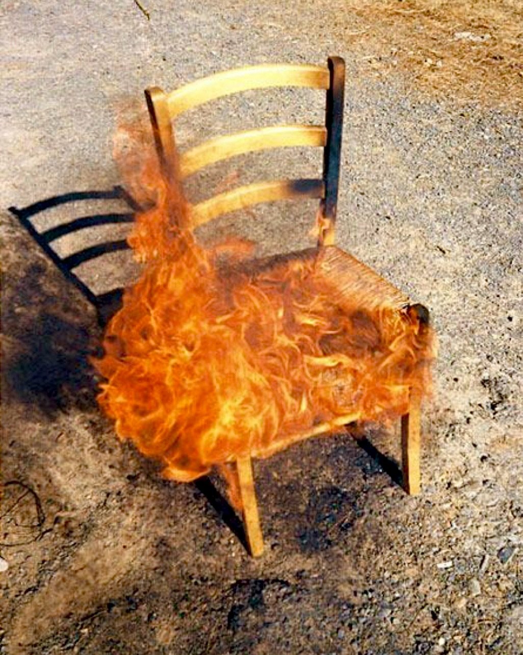 Photo by 뉴미 on March 20, 2026. May be an image of fire, chair, rocking chair, deck chair, armchair and text.