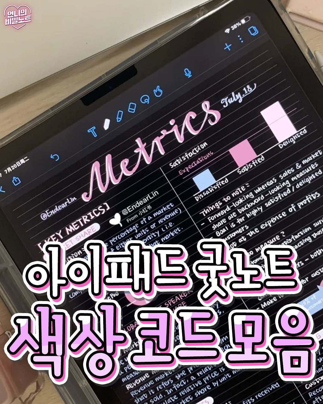 Photo by 언니의 비밀노트 on July 12, 2025. May be an image of text that says '머니의 비밀뉴트 = 38% Tuly.18 5 7月20日周二 Delighted satisfaction Expectations ons Satisfied sales delighted measures & market @EndearLin market nue) market ሀኢይ Dissatisfied to note: looking backword satisfied/ ण protits whereas -looking @tndearlin ©Endearlin METRICS] SHARE percentage ortity Things Forward ore ustomers for highly expense or share Goali sun The mensure faction acting Thos 아이패드 む IKEY at 安上 both for 색상 생상코드모음 M Make eu pervenve the P εαν price uit Revenue that that Pold itr efers efers relative shove received cust'.