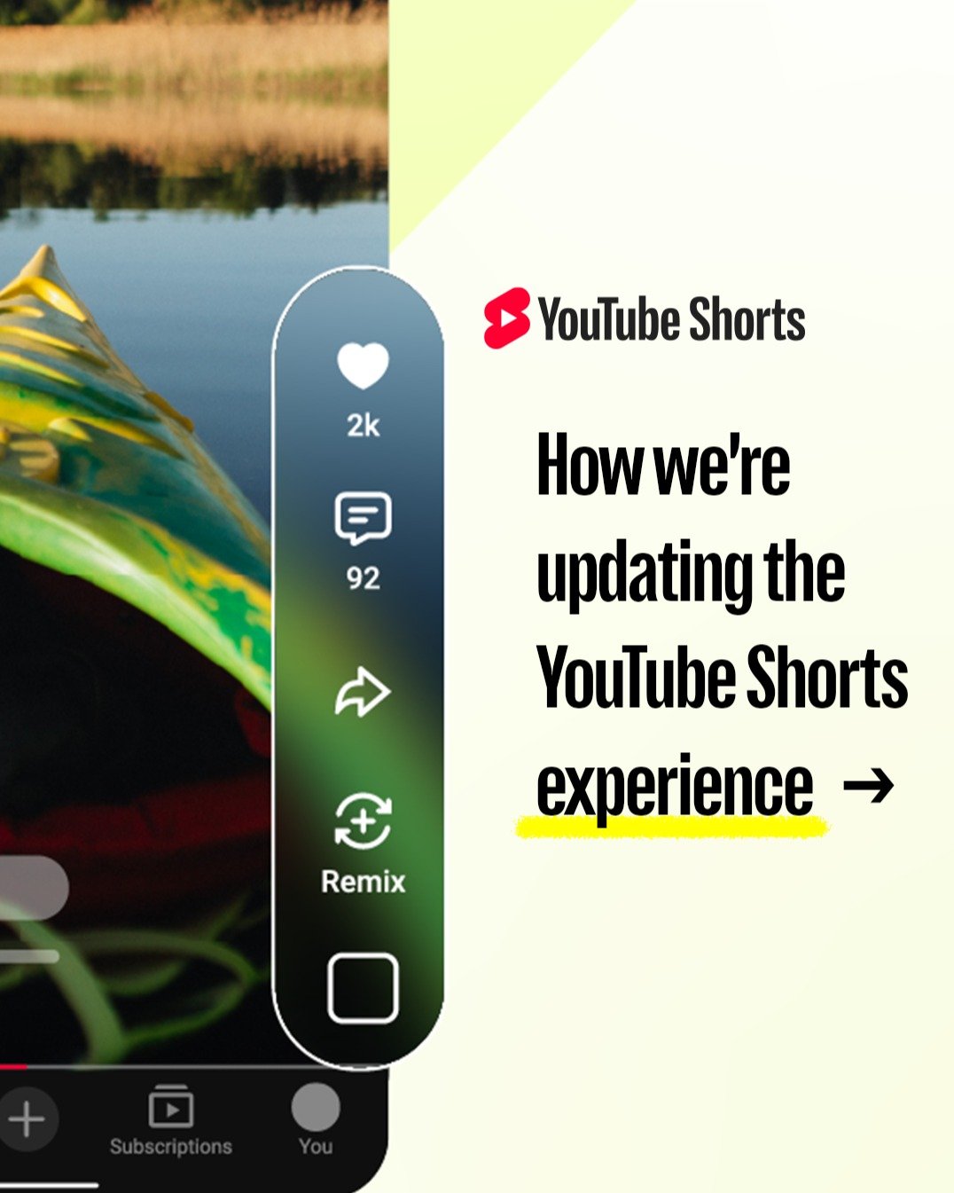 updatesfromyoutube 게시물 이미지: The YouTube Shorts experience is evolving to...