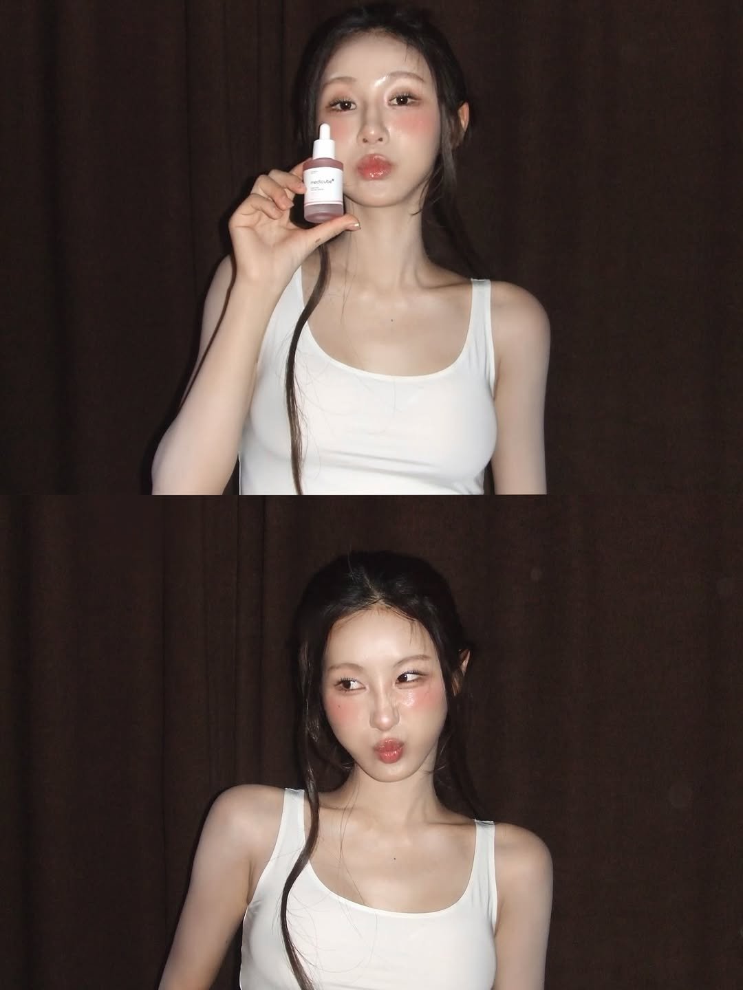 Photo by 하룬데요.... on March 02, 2026. May be an image of one or more people, makeup, hair and text.