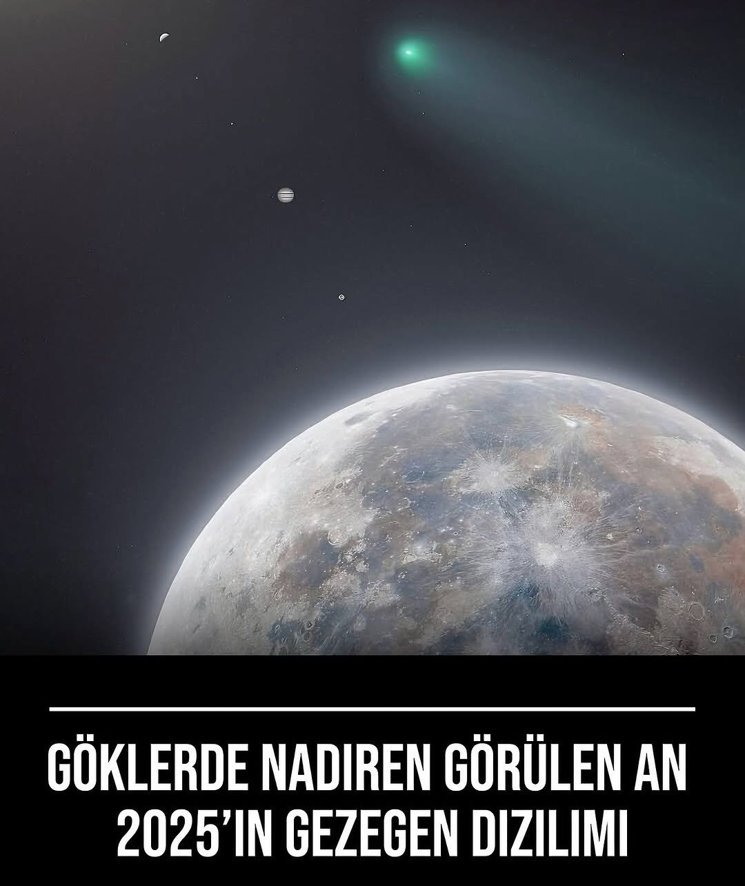 Photo by Uzay Bilimleri on October 25, 2025. May be an image of text that says 'GÖKLERDE NADIREN GÖRÜLEN AN 2025'IN GEZEGEN DIZILIMI'.