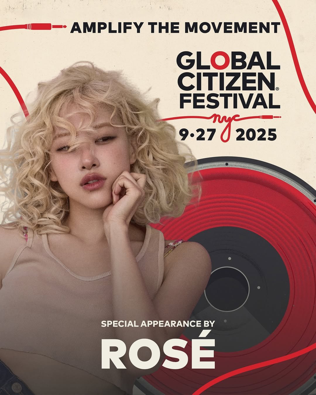 Photo shared by Global Citizen on September 24, 2025 tagging @vampirehollie. May be an image of poster, magazine and text that says '-ー· AMPLIFY THE MOVEMENT GLOBAL CITIZEN FESTIVAL 9.270 9.2702025 o 2025 SPECIAL ECIALAPPEARANCE By ROSÉ'.