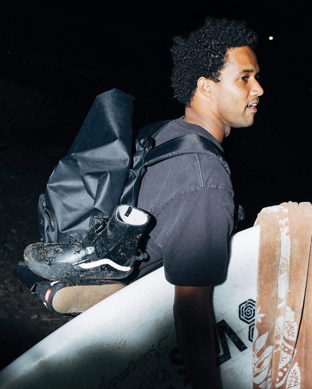 Photo shared by Vans Surf on January 02, 2026 tagging @vans, and @mikeyfebruary. May be an image of skateboard, surfboard, magazine, toecap shoes and text.