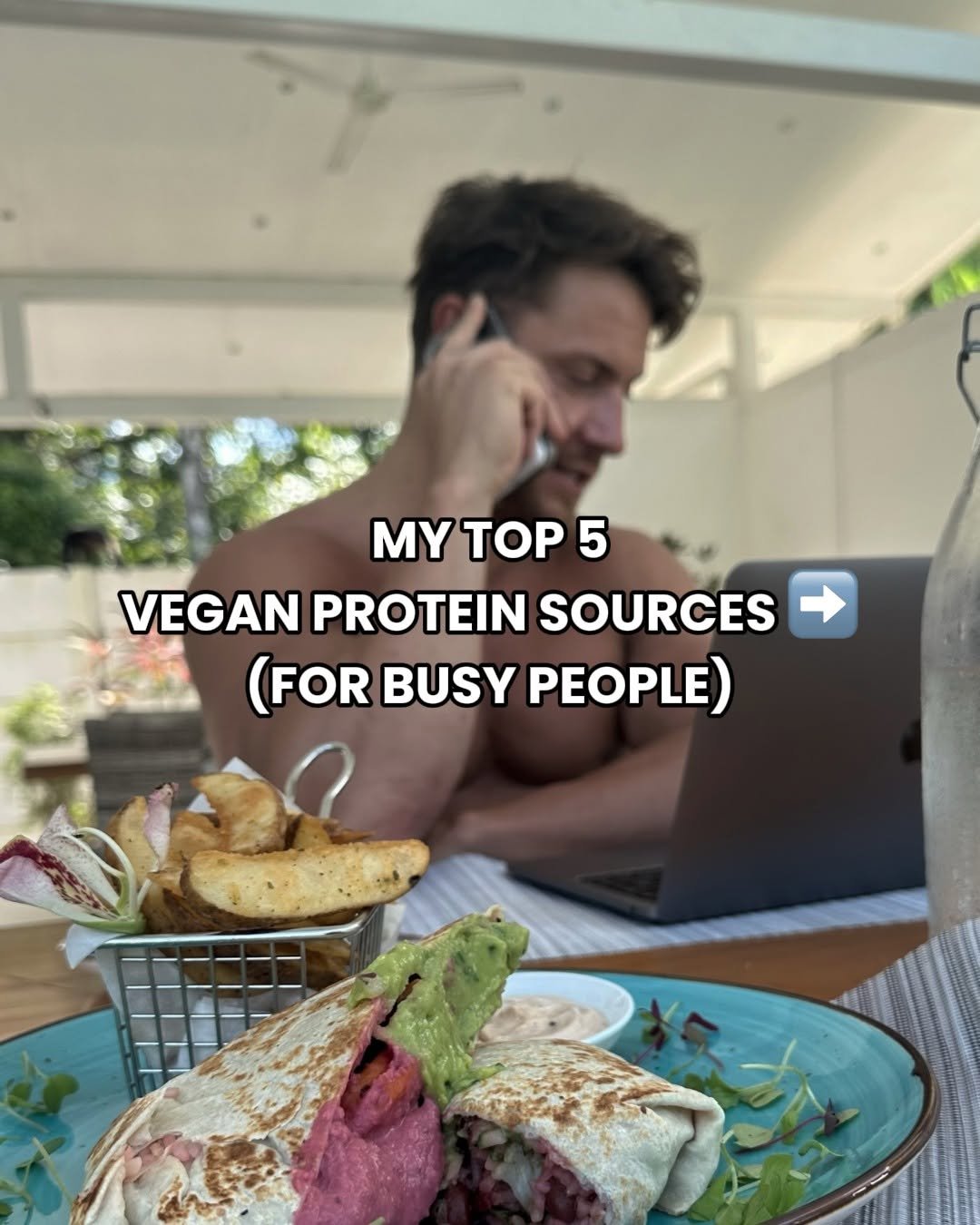 Photo by Vegan Bowls™ | Maximilian Lang on January 16, 2026. May be an image of burrito, tofu, vegetable and text that says 'MY O5 TOP 5 VEGAN PROTEIN SOURCES (FOR BUSY PEOPLE)'.