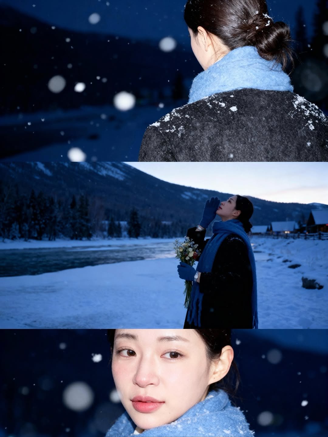 Photo by 쏘블리[velyvelysso]ssowhat🤍 on October 31, 2025. May be an image of parka, wedding, snow and text.