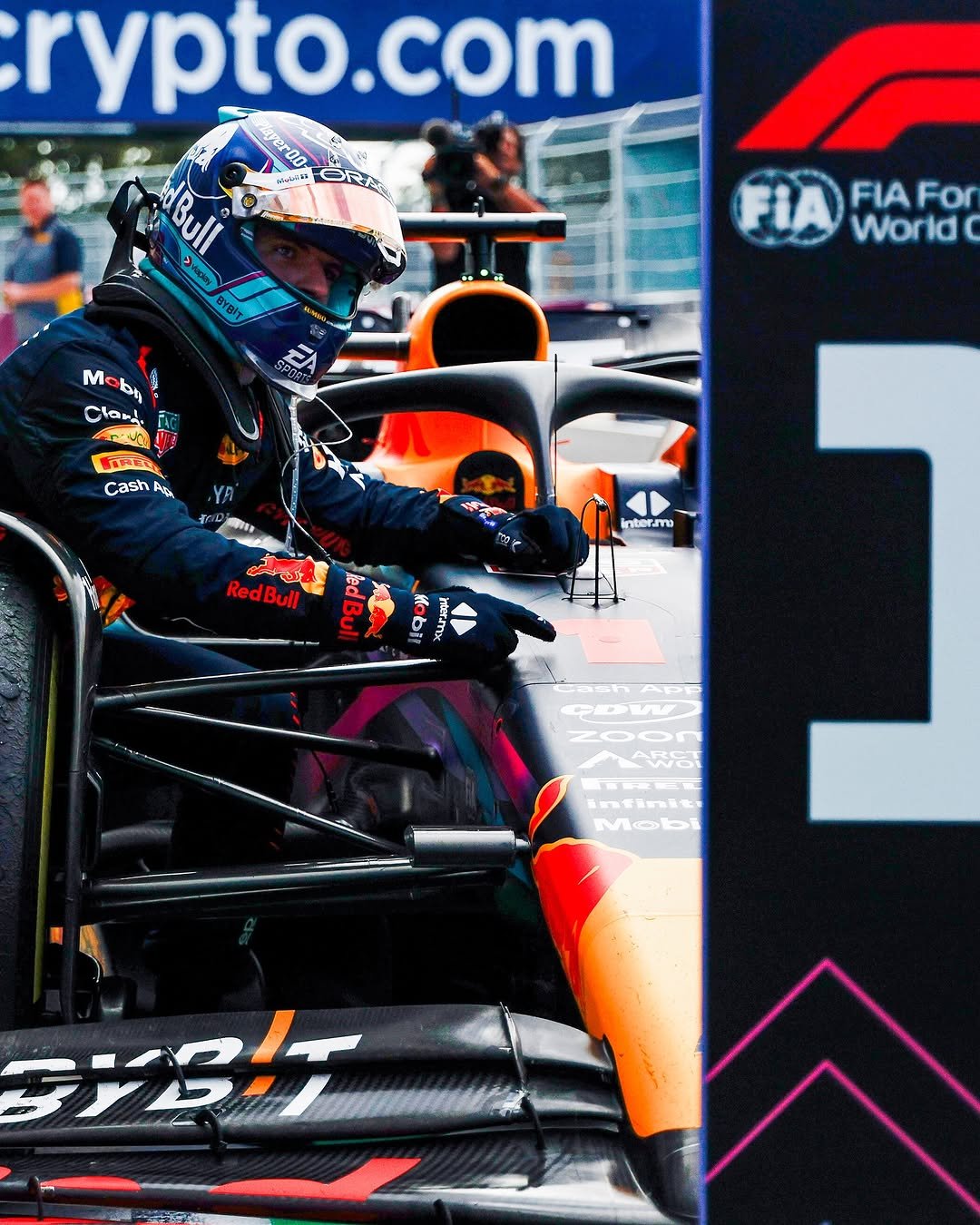 Photo by Verstappen.com in Miami, Florida with @maxverstappen1. May be an image of racing vehicles, race car and text.