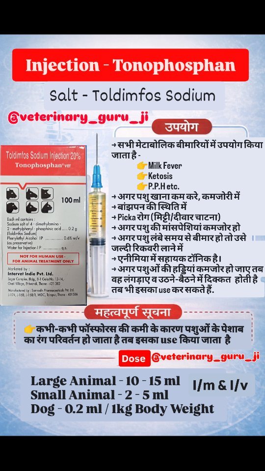 veterinary_guru_ji 게시물 이미지: Injection - Tonophosphan
#veterinaryguruji...
