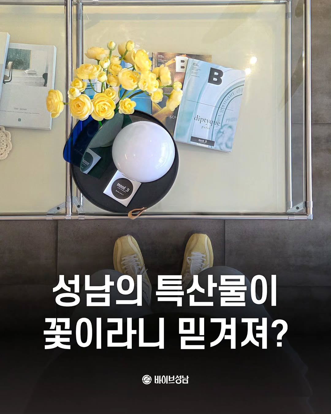 Photo by 바이브성남 | 성남 로컬큐레이터 on October 04, 2025. May be an image of magazine and text that says 'nemua: Ang 步品所 SO dipryque PAEH B 드년고 B0oOd B 성남의 특산물이 꽃이라니 믿겨져? 바이브성남'.