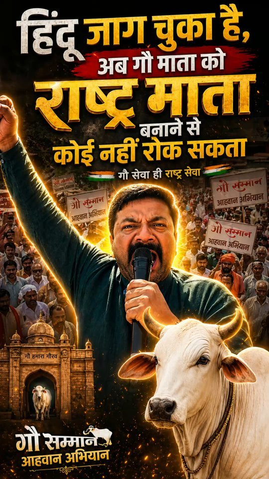 vickypansarivlogs 게시물 이미지: हिंदू जाग चुका है🔥 अब गौ माता को राष्ट्र माता...