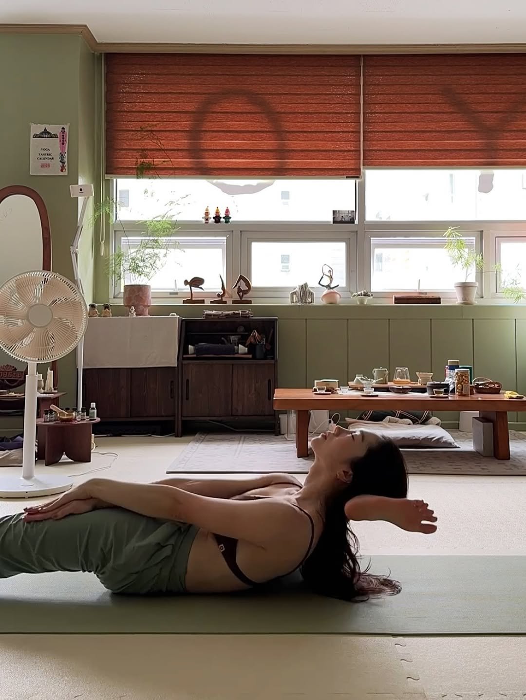 Photo shared by 비디아 on November 12, 2025 tagging @vidya_yogaroom. May be an image of yoga, mat and text.