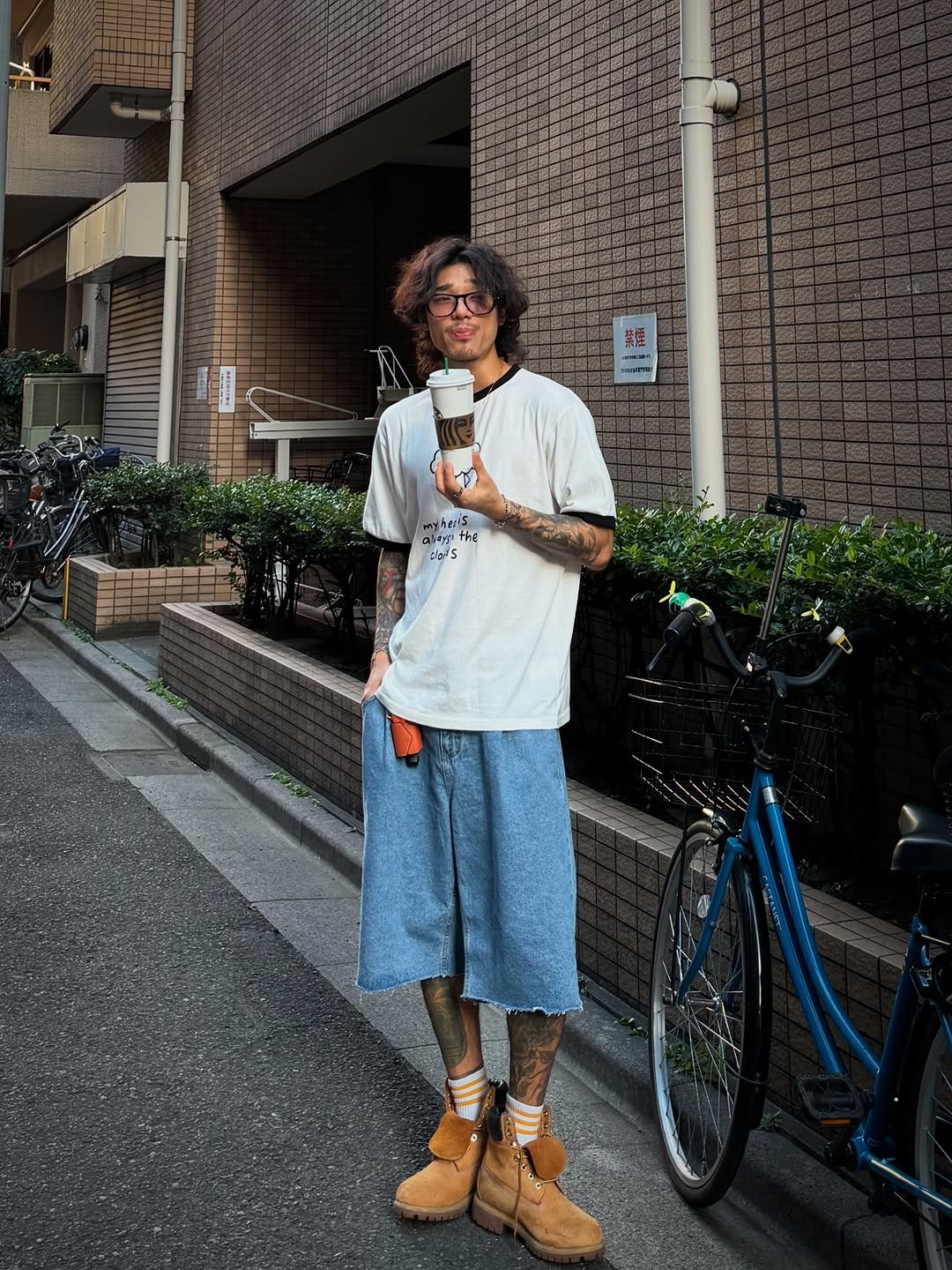 Photo shared by 비 르 on July 26, 2025 tagging @virstyle.kr. May be an image of 1 person, street and text.