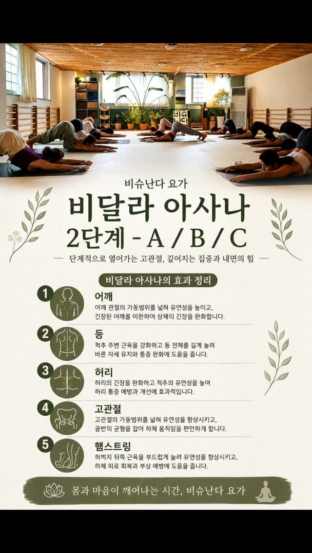vishunanda_yoga 게시물 이미지: 비달라 아사나 2단계 A·B·C

어깨부터 햄스트링까지 하나의 흐름으로 부드럽게...