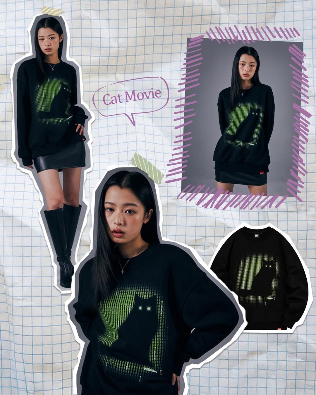 Photo by 비전스트릿웨어 on September 09, 2025. May be an image of sweater, sweatshirt, parka, top and text.