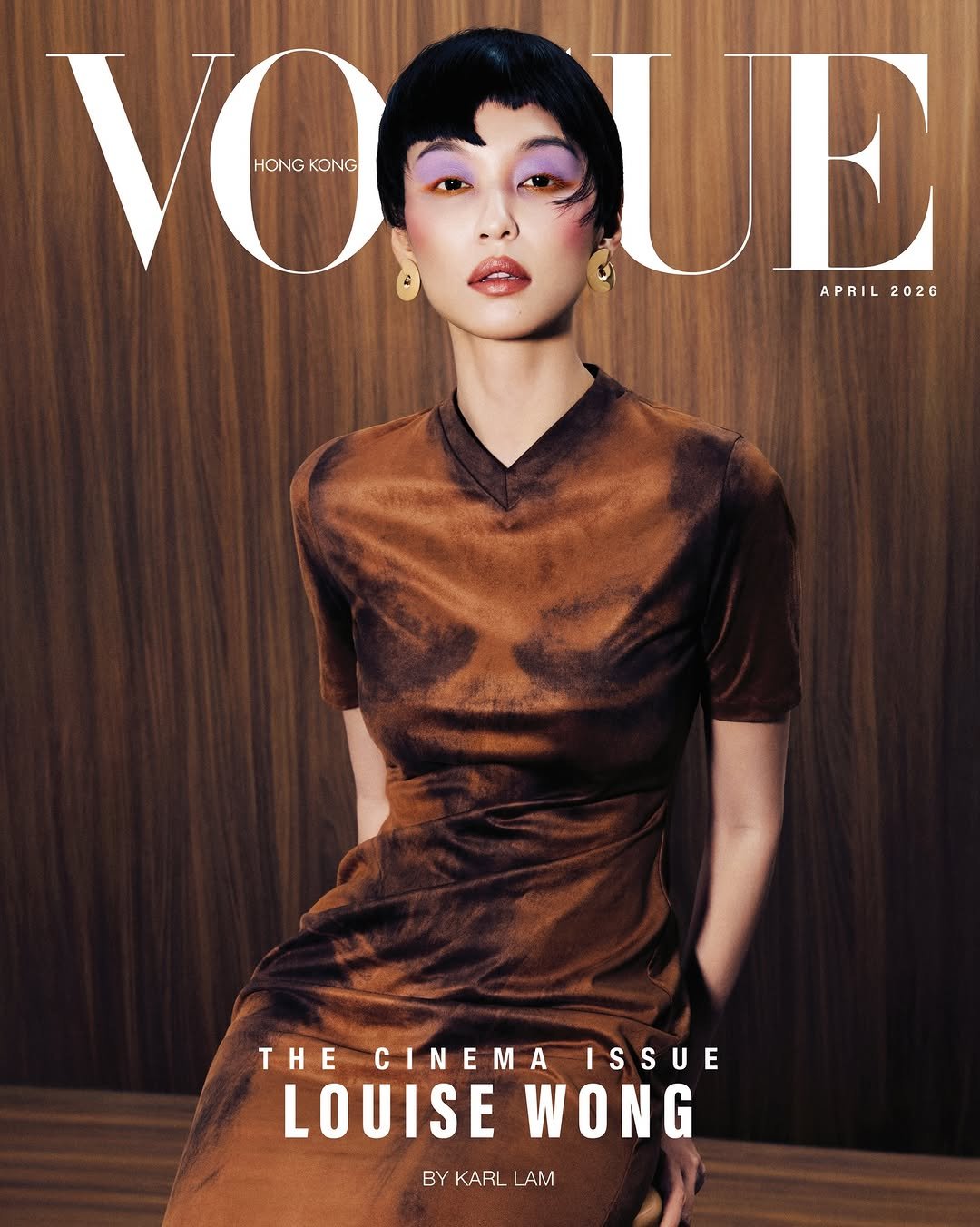 Photo shared by Vogue Hong Kong on April 01, 2026 tagging @l_for_louise, and @acnestudios. May be an image of one or more people, makeup, magazine and text that says 'VOAUE HONG να HONGKONG KONG UE APRIL APRIL2026 2026 d tacndks THE ECINEMAISS CINEMA ISSUE LOUISE WONG BY KARLL BYKARLLAM LAM'.