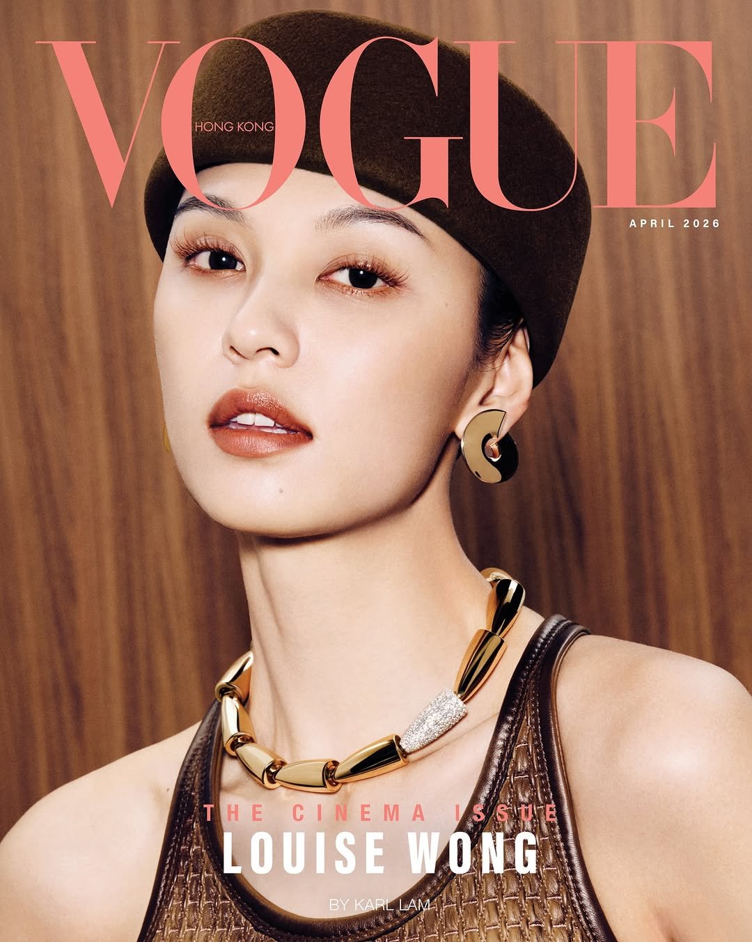 Photo shared by Vogue Hong Kong on April 01, 2026 tagging @l_for_louise, and @vhernier. May be an image of one or more people, makeup, magazine and text that says 'VOGUE HONG HONGKONG HONGKONG APRIL APRIL2026 2026 THE CINEMA SUNE LOUISEWONG LOUISE WONG BY KARL BYKARLLAM AMI'.