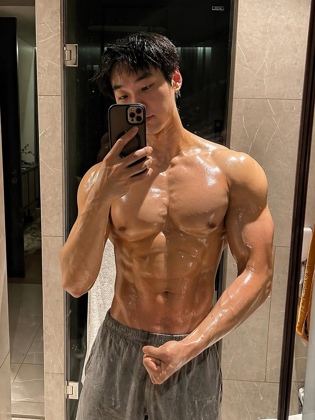 Photo by Walter Soh in Bangkok, Thailand. May be an image of one or more people, biceps, people bodybuilding and text.