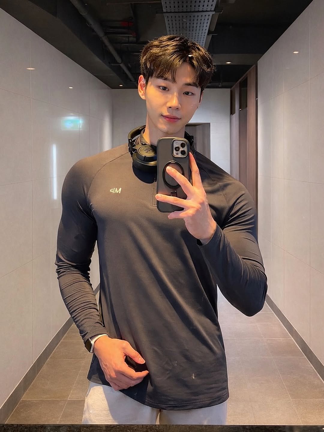 Photo by Walter Soh on April 10, 2026. May be a selfie of one or more people, hair, biceps, mirror and text.