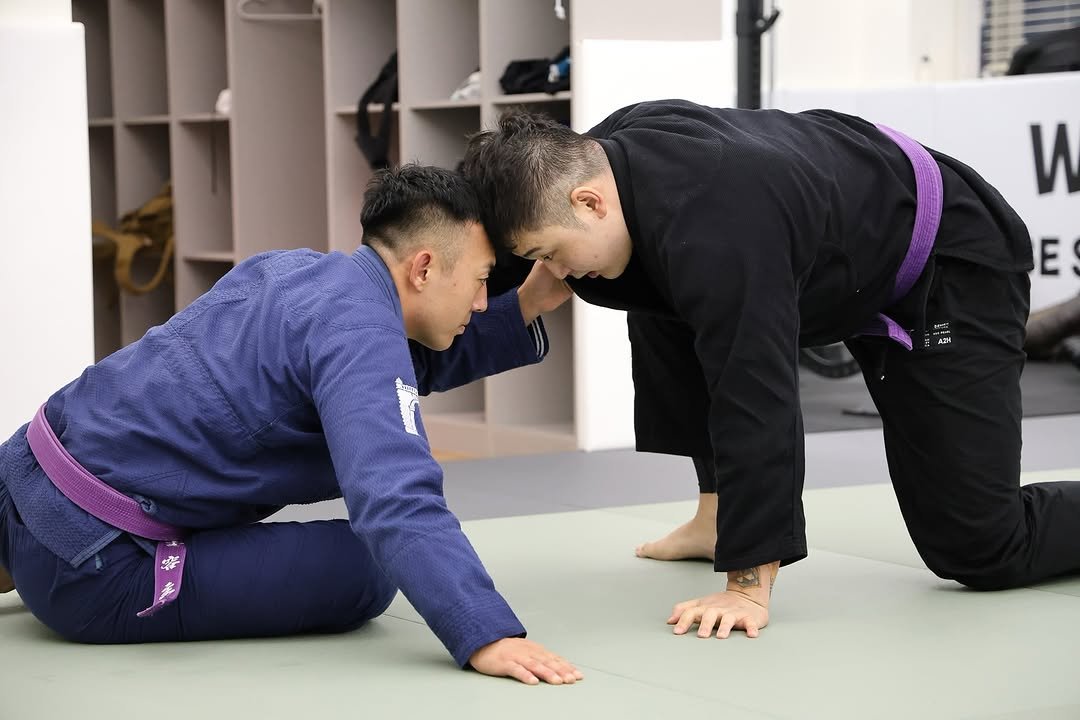 Photo by 은평구주짓수 / 연신내주짓수 / 웨이주짓수 in 웨이주짓수. May be an image of 2 people, people performing martial arts, mat and text.