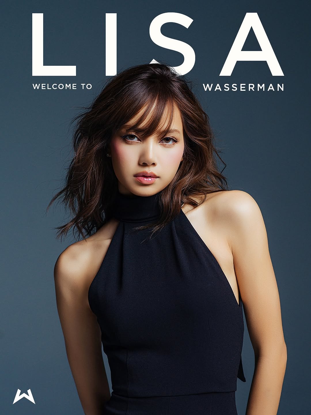 Photo shared by LLOUD on October 22, 2025 tagging @lalalalisa_m, and @wassermanmusic. May be an image of one or more people, hair, poster, magazine and text that says 'LISA IS A WELCOME WELCOMETO To WASSERMAN'.