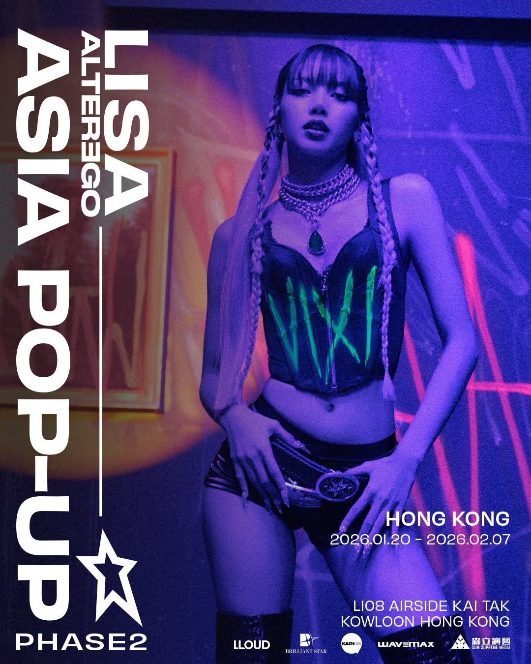 Photo by LLOUD in Hong Kong. May be an image of poster, magazine and text that says 'ASIA ALTEREGO LISA Cesi U ひ PHASE2 HONG KONG 2026.01.20 202601.20-2026.02.07 2026.02.07 LLOUD RIIJ.AN BIJJANTSIAR KASHOG LI08 AIRSIDE KAI TAK KOWLOON KOWLOONHONGK HONG KONG 留立調藝 立i WAVEMTAX'.