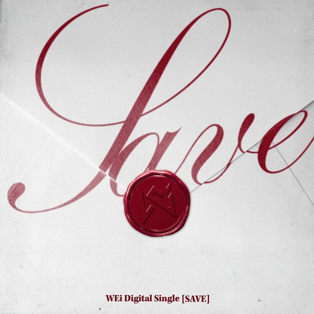 Photo by 위아이(WEi) on March 26, 2026. May be a graphic of poster, magazine and text that says 'live Tε WEiDigitalSingleISAVE WEi Digital Single [SAVE]'.