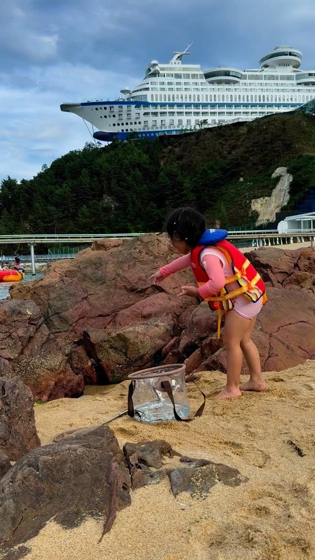 welcome_june 게시물 이미지: 🇰🇷 #정동진바다부채길 🌊

• 잔잔한 파도 / 모래 아래 조개많음 / 바위에 게...