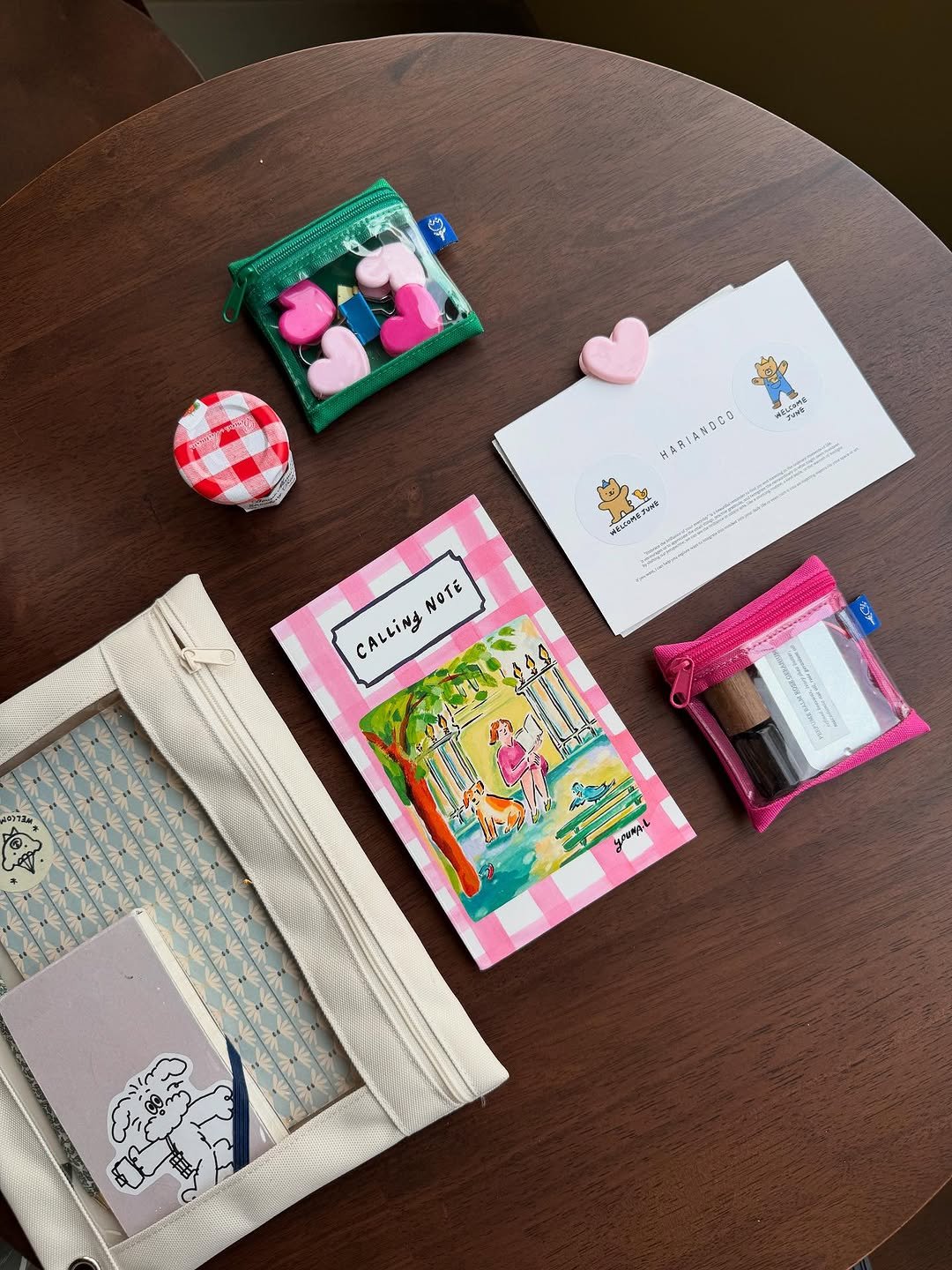Photo by 웰컴준 𝗜 김유정 on August 09, 2025. May be an image of card, pencil case, picture frame, stitching and text.