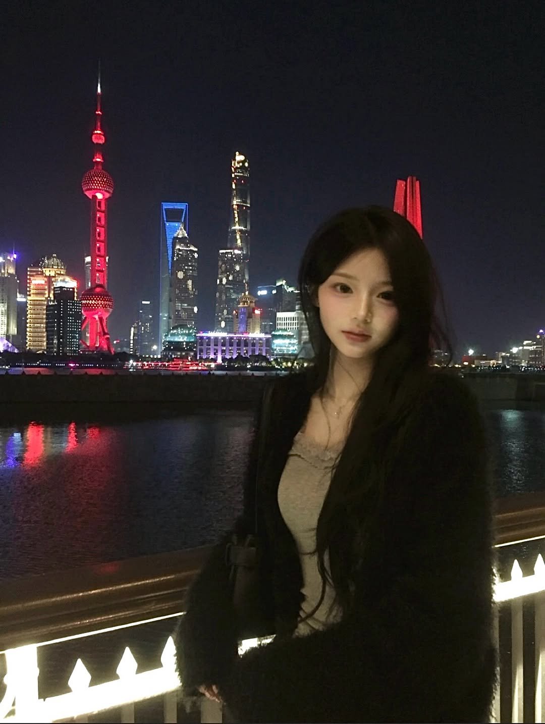 Photo by 민경 on February 23, 2026. May be an image of tower, night and text.