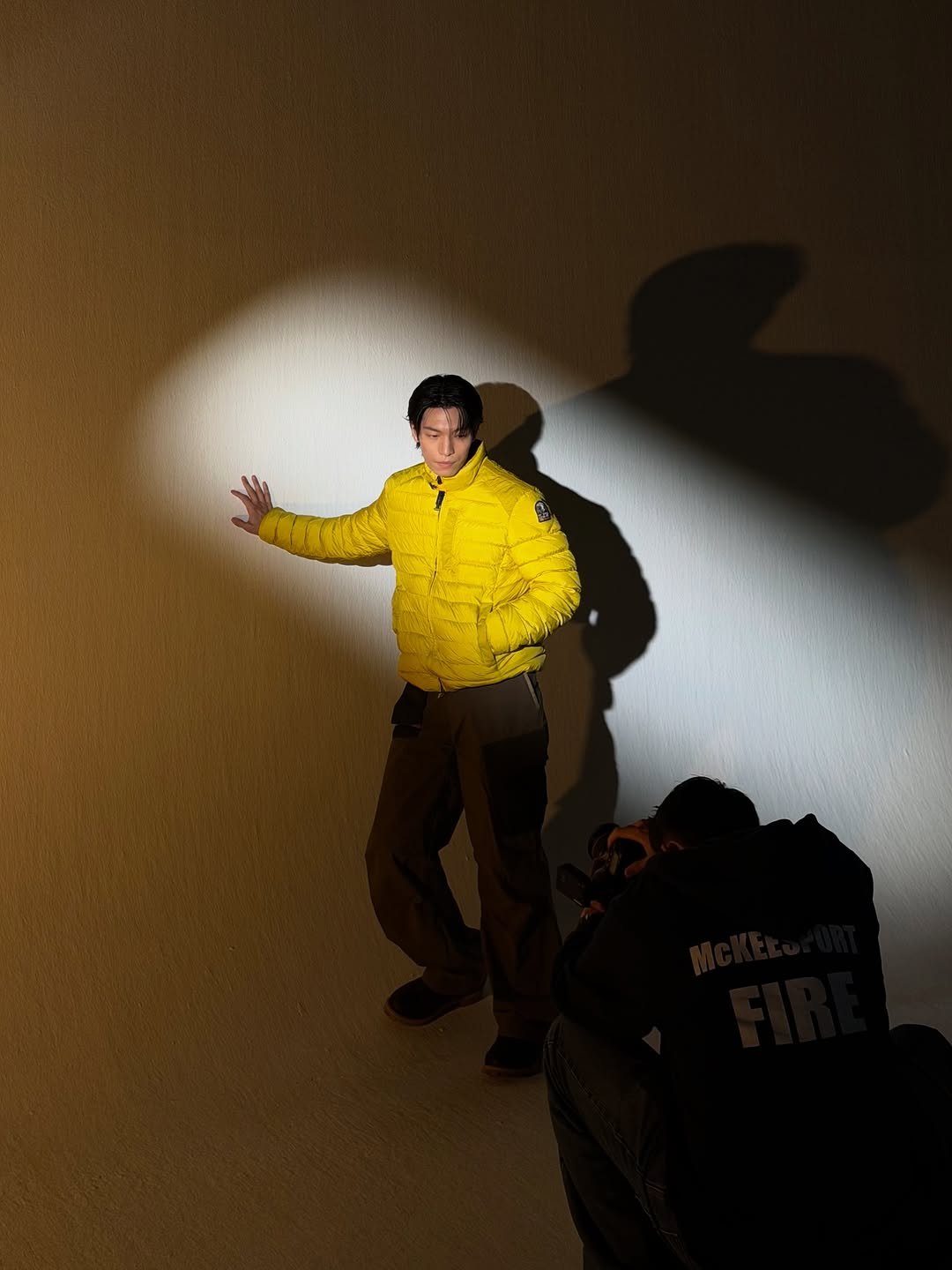 Photo shared by 위하준 Wi Ha Jun on October 26, 2025 tagging @daehanx, and @parajumpers. May be an image of text.