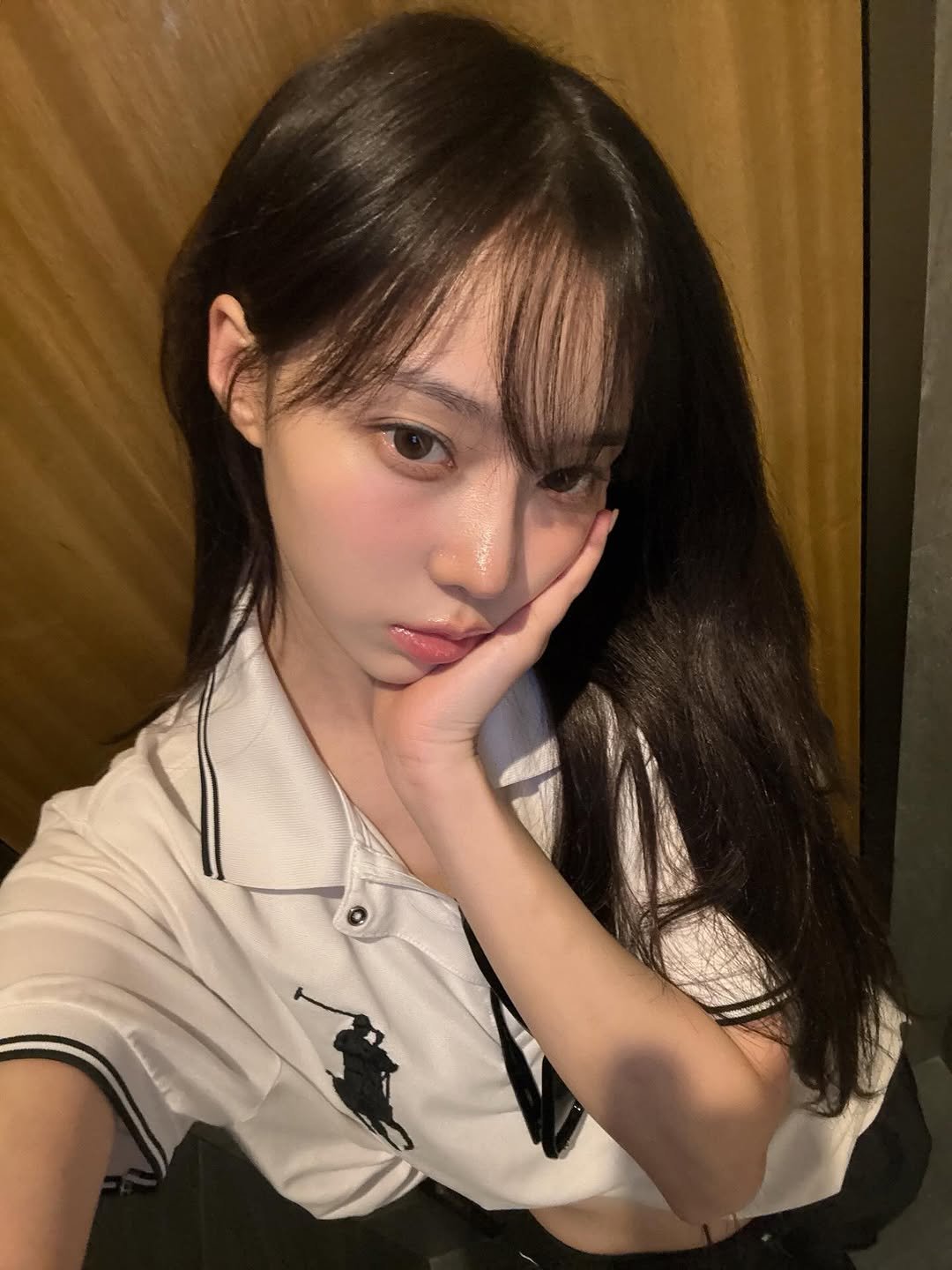 Photo shared by aespa 에스파 WINTER 윈터 on August 16, 2025 tagging @aespa_official, and @imwinter. May be a selfie of 1 person, hair, top and text.