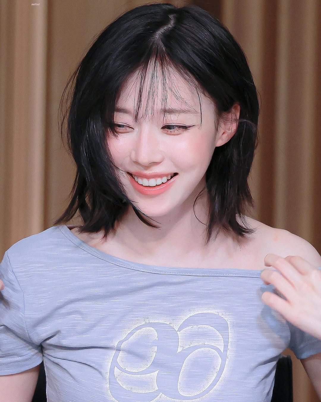 Photo shared by aespa 에스파 WINTER 윈터 on July 23, 2025 tagging @aespa_official, and @imwinter. May be an image of 1 person, hair, top and text.