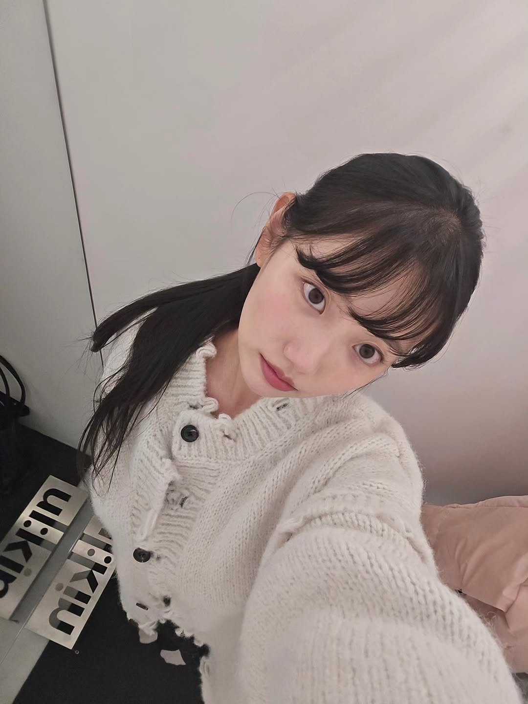 Photo shared by 조채윤 on December 21, 2025 tagging @ulkin_lsd. May be an image of one or more people, bangs, braids, top and text.