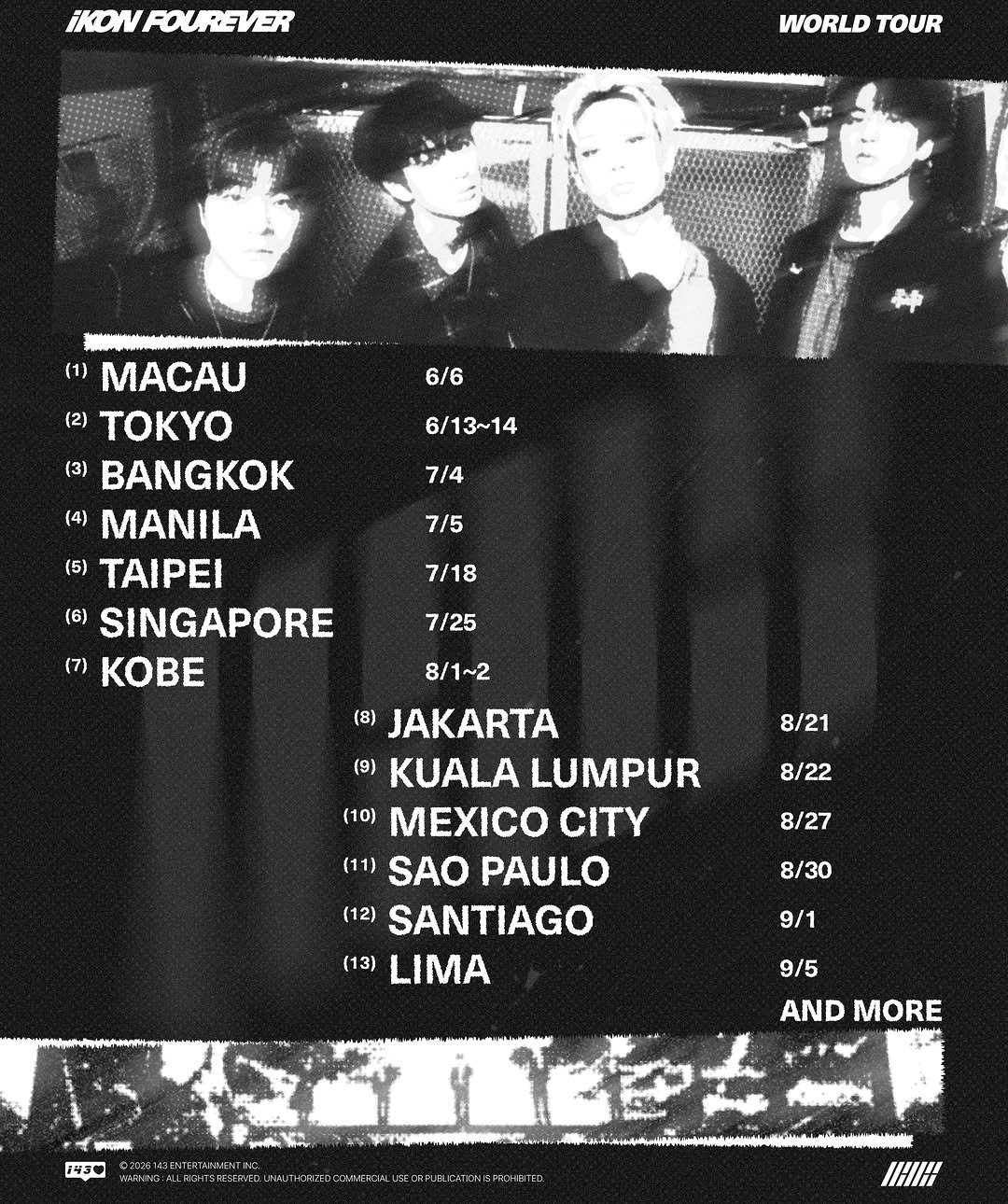 withikonic 게시물 이미지: iKON FOUREVER WORLD TOUR DATES

AND MORE…...