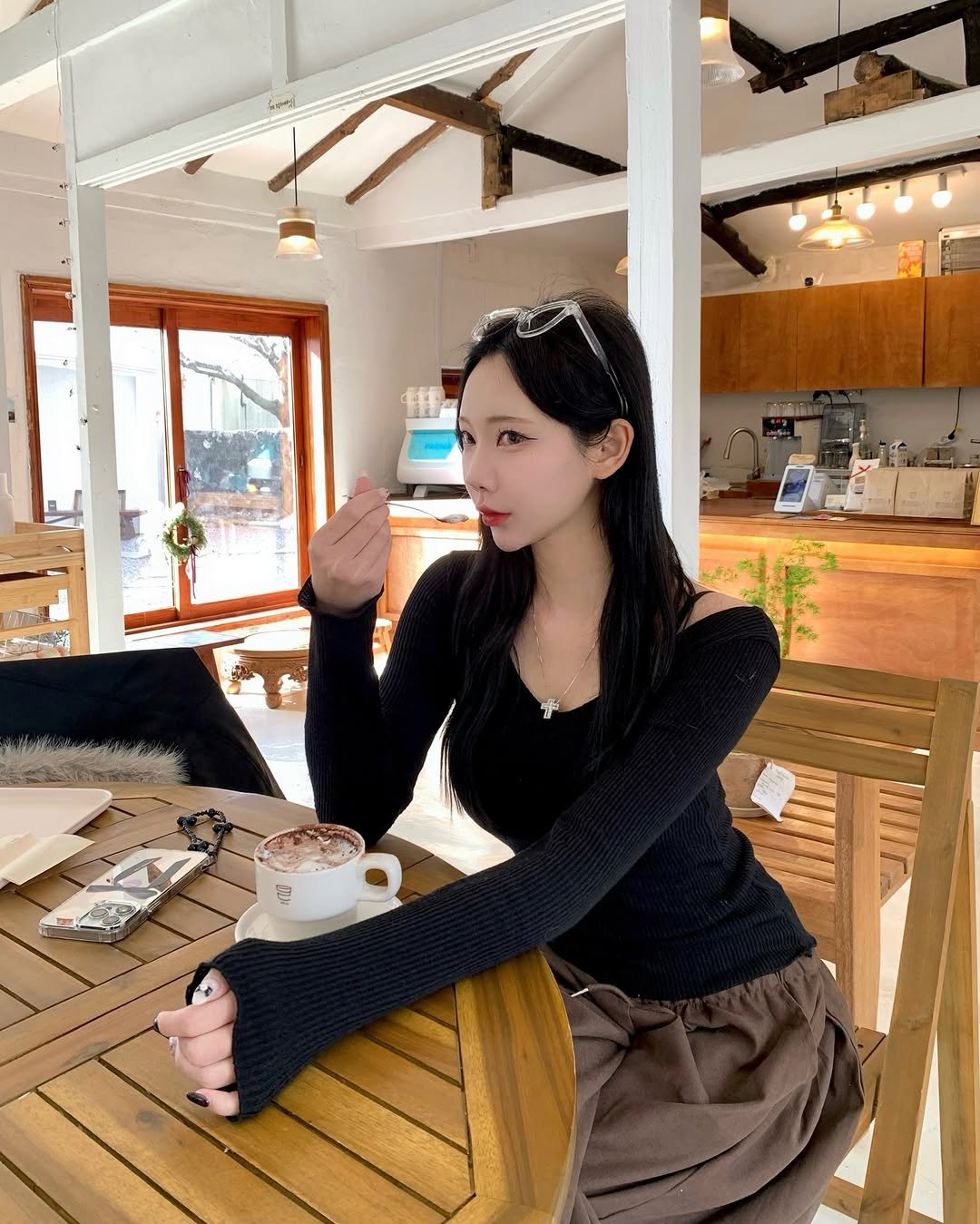 Photo by 예린 on January 07, 2026. May be an image of sleepwear, dress, top and text.