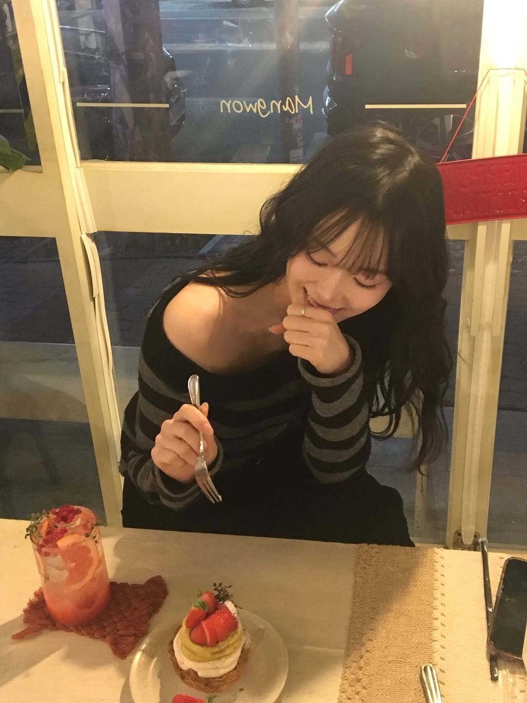 Photo by 우린 on January 23, 2026. May be an image of dessert, chopsticks and text.