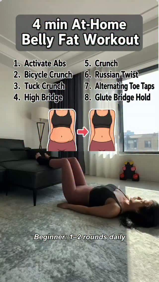 women_fitness93 게시물 이미지: 4 minutes at home belly fat...