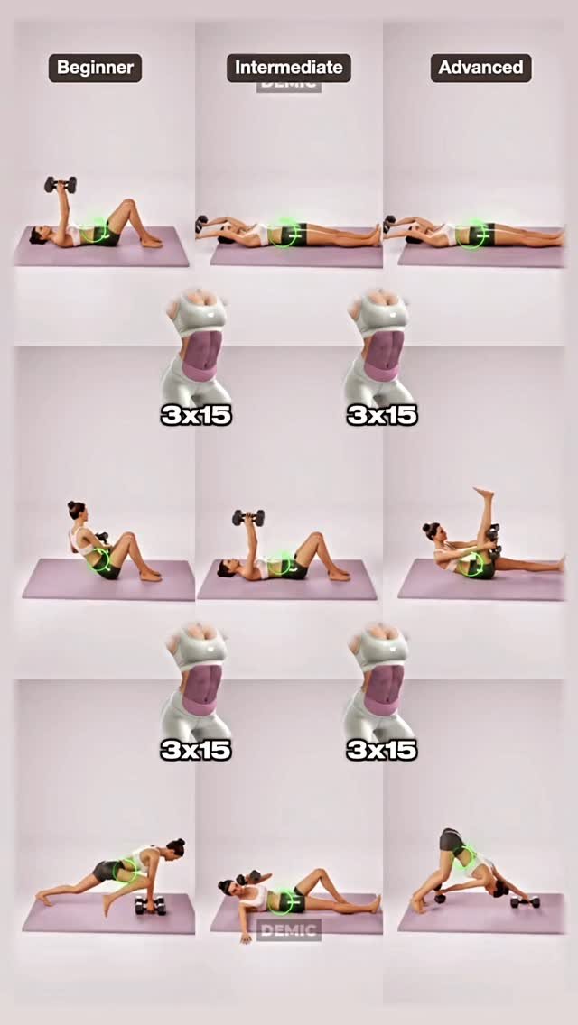 womenfitnesscoach 게시물 이미지: 🔥💪 Dumbbell Abs Workout for Every Fitness...