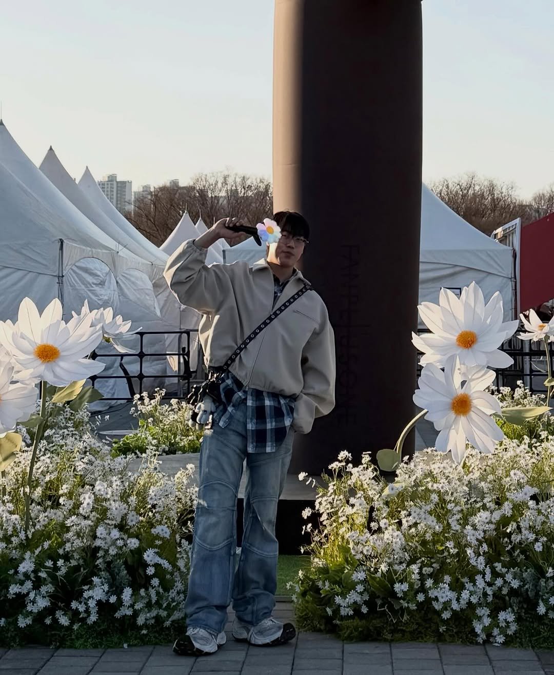 Photo shared by 김상우 on February 08, 2026 tagging @balenciaga, @fearofgod, @xxxibgdrgn, @gentlemonster, @peaceminusonedotcom, @juun.j_official, and @8lo8lo8lowme. May be an image of outdoors and text.