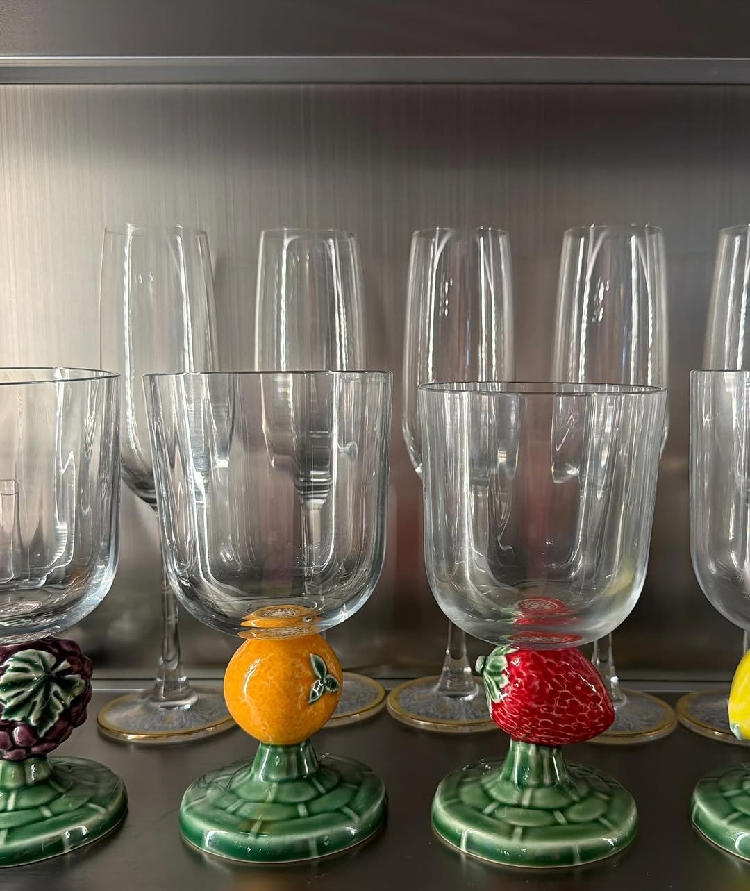 Photo shared by 나래 박 on September 25, 2025 tagging @lavieenbluu. May be an image of shot glass, cocktail shaker, goblet, wine glass, carafe and text.