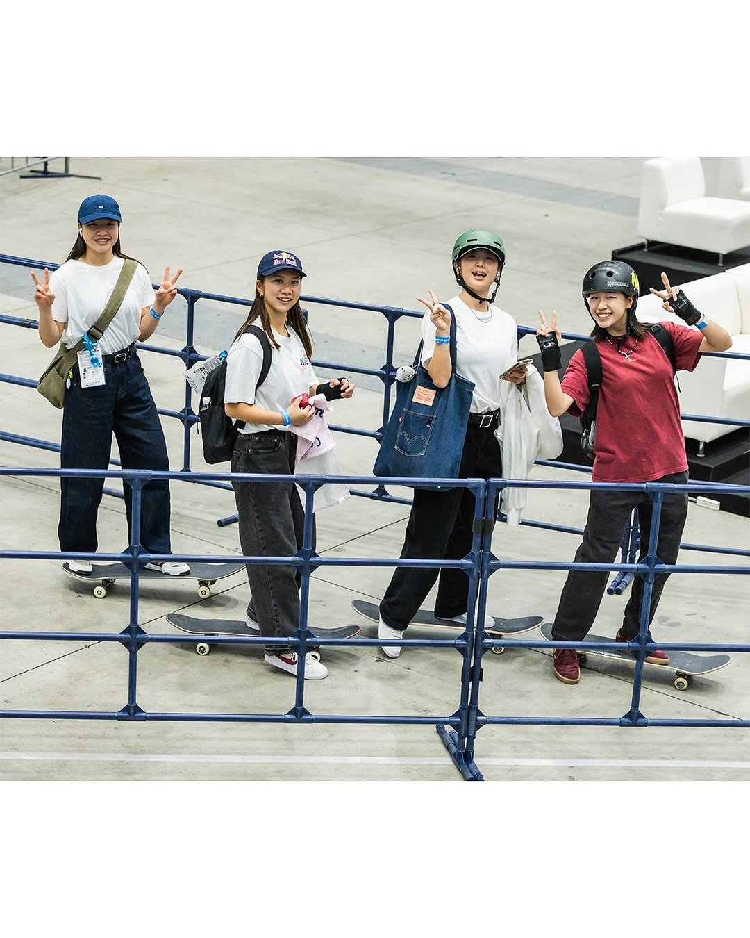 Photo shared by WSJ Skateboarding on November 26, 2025 tagging @momiji_nishiya830, @azusa25nigo, @miyuu_ito_515, @yumeka_oda1030, and @coco_y_0922.