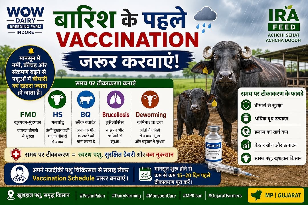 wowdairy 게시물 이미지: बारिश आने से पहले अपने पशुओं का Vaccination...