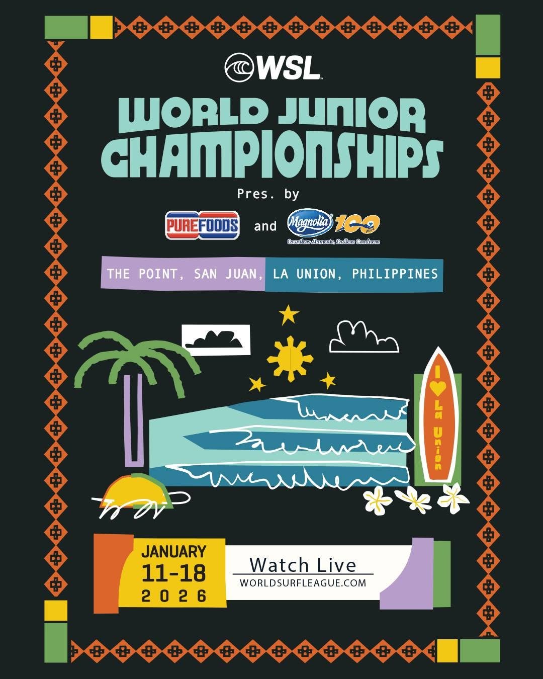 Photo by World Surf League on January 05, 2026. May be an illustration of poster and text.