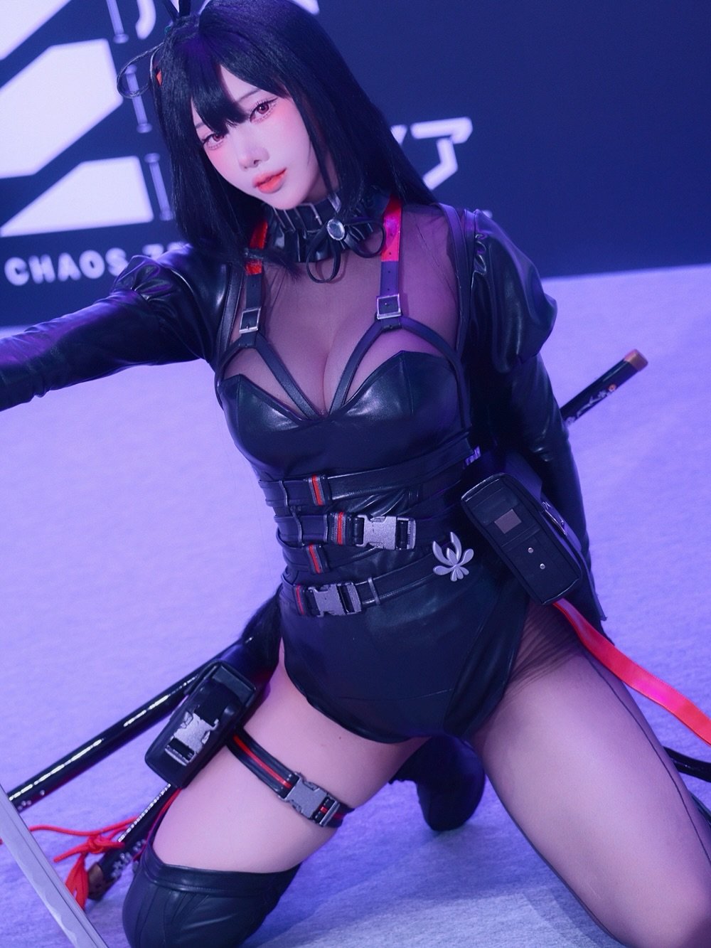 Photo shared by Song Joo A on September 28, 2025 tagging @garam.dall. May be an anime-style image of 1 person, toy, costume and text that says 'ア CHAOSX בנו'.
